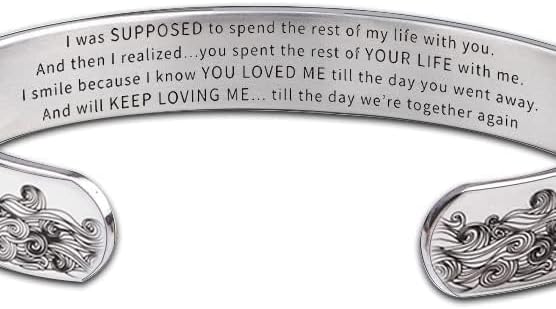 Jojomina Memorial Bracelet for Loss of Loved One Husband Mother Dad Son Daughter Bereavement Sympathy Gift Stainless Steel Inspirational Mantra Cuff Bangle Bracelet - Image 9