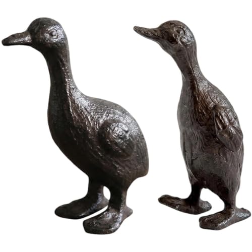 Statues de canards en fonte lot mini décoration maison style ferme rustique campagne - 2