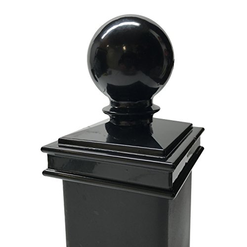 3" X 3" Aluminium Ball Top Post Cap For Metal Posts - Pressure Fit - Black #TOP1