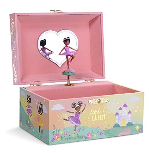 Jewelkeeper - Porta Gioielli da Ragazza con Ballerina Nera, Design Piccola Regina - Melodia Lago dei Cigni