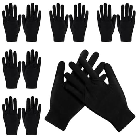 KFSCIP 12PCS Comfortable Black Cotton Gloves Cover