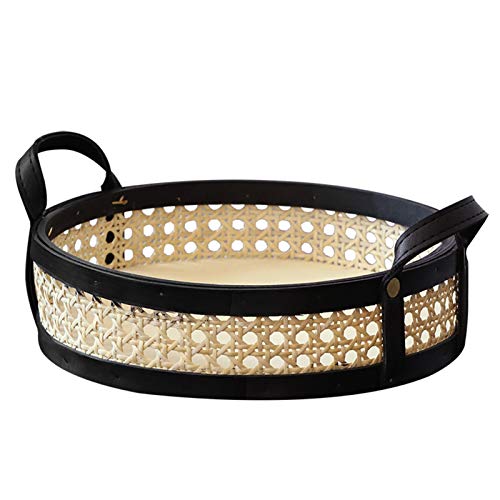 Paniers pain Rotin antique Panier de rangement Dessert Gâteau aux fruits Pain Snack panier Salon Boîte de rangement de bureau Mêle Plateau (Size : Basket S)