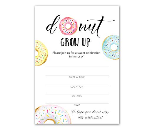 Invitation fête prénatale motif beignet : le lot de 25 cartes pour inviter toute la classe