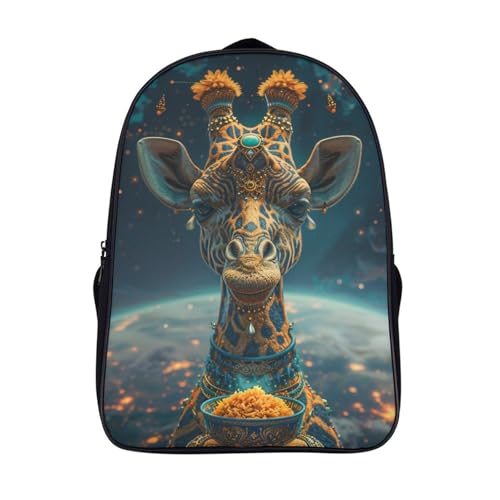 Mochila escolar preescolar Colored Giraffe espaciosa para evitar dolores de espalda en niños