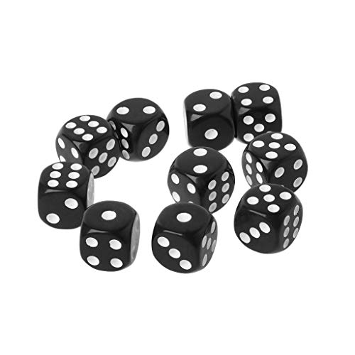 Yajiun 10 PCS Dés 6 Faces Jeux De Dés Enfants Acrylique 1.6X1.6X1.6CM Cover
