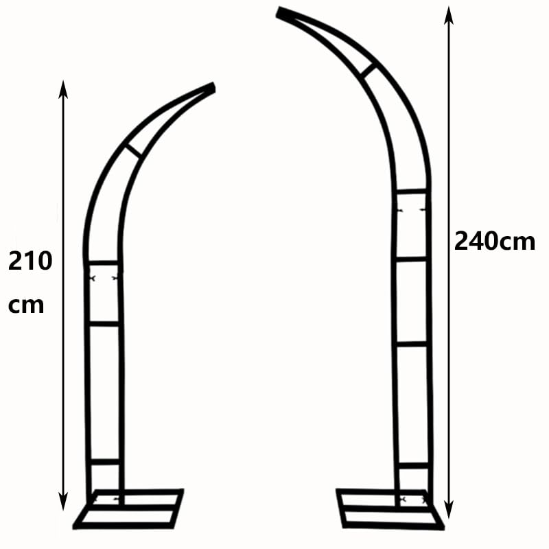 Zestaw 2 białych metalowych zakrzywionych ramek na łuk ślubny, stojak na tło, łuk balonowy, stojak na ceremonię, imprezę, urodziny, rocznicę, baby shower, kwiatowy wystrój wewnątrz i na zewnątrz (210