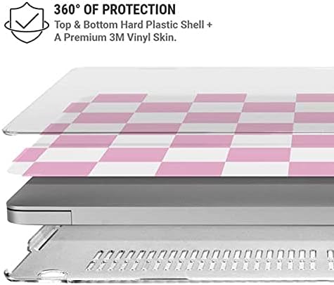 Skinit Case + Skin Compatible with MacBook Air 13in M1 (2021) Originally Designed Pink and White Checkerboard Design