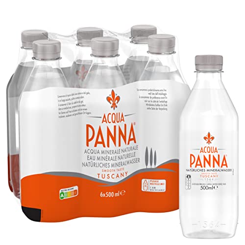 ACQUA PANNA stilles Mineralwasser, natürliches Quellwasser ohne Kohlensäure, 24er Pack (à 4 x 6 x 500ml) PET Einweg Flaschen