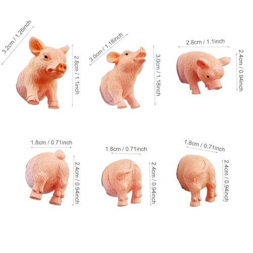 6 imanes decorativos cerdo para refrigerador, pack de 6 miniatura 3