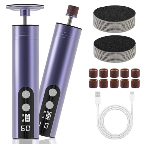 Nettoyeur électrique de callosités 2 en 1 - Nettoyeur électrique de callosités et lime à ongles, outil de pédicure pour éliminer les peaux sèches et...