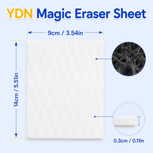 YDN Clean Magic Eraser Sponge Sheet, 2X Density Nano Melamine Sponge Reusable Cleaning Wipes Paper Towels Scrub Pad Portable with Water Only for Kitchen, Bathroom, Outdoor, Shoe (60) - Image 3