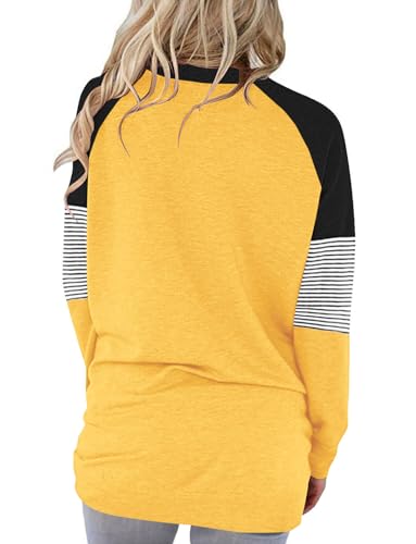 ONLYSHE Womens Crewneck Sweatshirt Casual Loose Fitting Tops Long Sleeve T Shirt