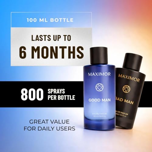 Image of MAXIMOR Good Man Bad Man Combo | Long Lasting Best Perfume | 12Hrs Long Lasting Fragrance | Rose, Coffee, Oud wood, and Amber, Vanilla, Jasmine, Sandalwood, and Cinnamon Notes For Men