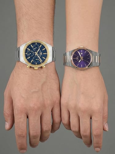 Image of Ferro Design in Italy Analog Purple & Blue Dial Couples Watch - FLM2541-P