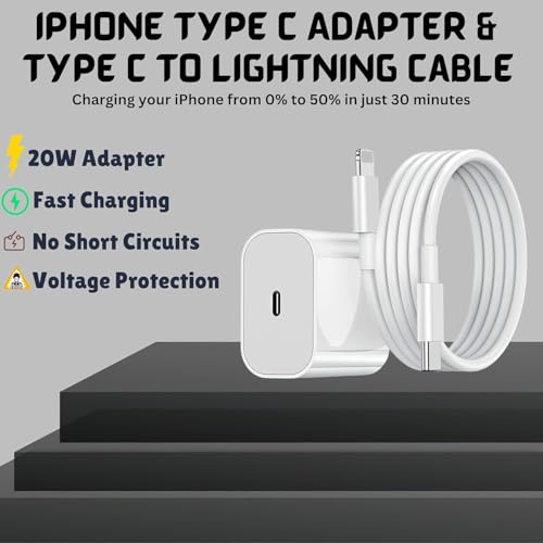 Image of RAVIAD 20W Original (MFi-Certified) Super Fast Charger Adapter & Lightning Cable, Compatible with iPhone 14 /14 Plus /14 Pro /14 Pro Max /13 /12 /11 /X /8 /7 Series, Fast Charging PD Wall Charger by Sakit