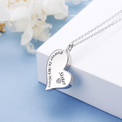 Cremation Urn Necklace for Ashes 925 Sterling Silver Dad Forever in My Heart Keepsake Memorial Pendant Waterproof Urn Jewelry for Women Men3
