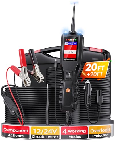 ANCEL PB100 Automotive Power Circuit Probe, 12-24 VDC Car Electrical System Diagnostic Test Tool, AC/DC Current Resistance Continuity Load Circuit Tester, Digital Volt Meter Ohmmeters, 40FT Cable