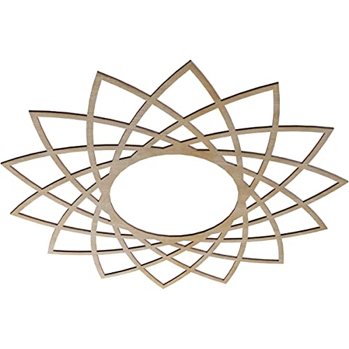 Image of Ekena Millwork 36 inchOD x 13 7 /8 inchID x 3 /8 inchT Eleanor Wood Fretwork Pierced Ceiling Medallion, Hickory