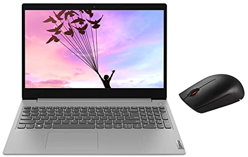 Image of Lenovo IdeaPad Slim 3 Intel Core i3 10th Gen 15.6 inch (39.62cm) FHD Thin & Light Laptop & 300 Wireless Compact Mouse, 1000 DPI Optical Sensor, 2.4GHz Wireless Nano USB, 10m Range, 3-Button