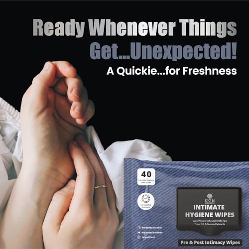 Image of Skin Elements Intimate Hygiene Wet Wipes | Unisex | pH balanced Wipes | Tea Tree Oil & Neem Extracts | 80 Intimate Wet Wipes | Pre and Post Intimacy | Pack of 2