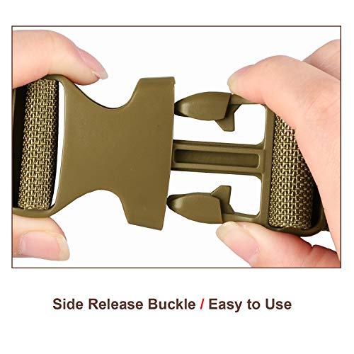 Image of MAGARROW 1.5 inch Utility Straps with Buckle Adjustable, 4-Pack (Tan, 9.5 feet Long)