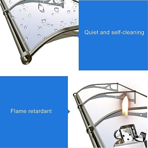 Auvent de porte bleu marquise polycarbonate avec support aluminium