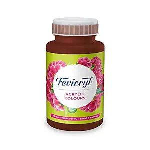 Fevicryl Acrylic Colour, Art and Craft Paint, DIY Paint, Rich Pigment, Non-Craking Paint for Canvas, Wood, Leather, Earthenware, Metal | Ideal for Artists | Dark Brown, 500ml