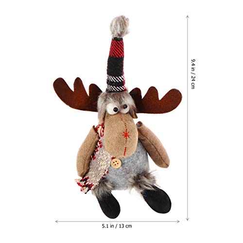 Enfeites de rena Amosfun de Natal com rena de pelúcia, decorações de rena, enfeites de árvore de Nat
