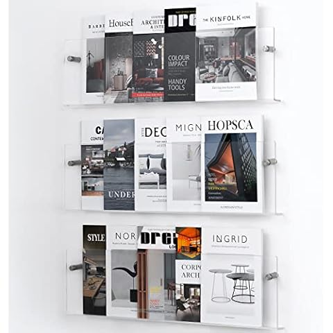 XOHYW Transparenter Acryl-Prospekthalter mit 3 Ebenen Cover