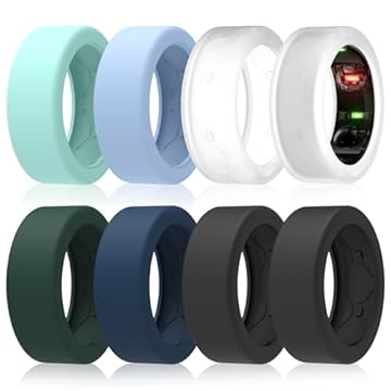 SZJCLTD Pacote com 8 capas de anel para Oura Ring Gen 4/Gen 3/Samsung Ring/Ultrahuman Ring, capa de anel de silicone elástico antiarranhões para malhar na academia