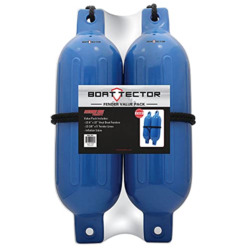 Extreme Max 3006.7207 Boattector Inflatable Fender Value 2-Pack - 6.5" X 22", Blue #TOP1