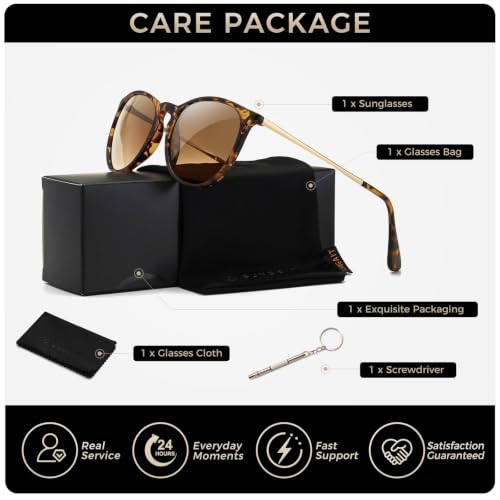 Image of SUNGAIT Premium Vintage Round Sunglasses for Women Men Classic Retro Trendy Style