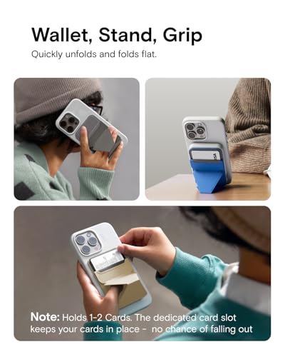Image of MOFT Magnetic Wallet Stand Compatible with iPhone 16 /15 /14 /13 /12 Series, Angle Adjustment & Magnetic Compatible MOVAS Phone Stand,Soft Avocado
