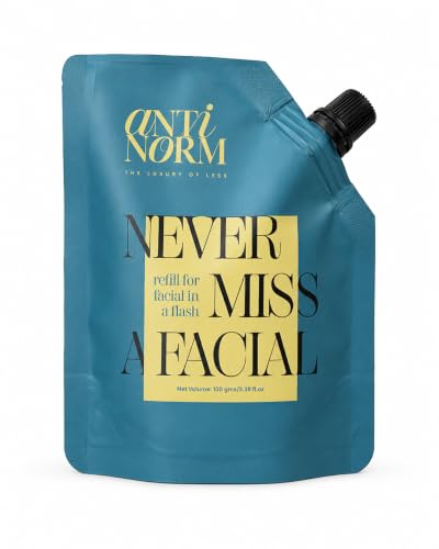 Image of Antinorm Never Miss a Facial Refill Pouch 100g | Exfoliates Dead Skin | 9-in-1 Enzyme Face Scrub | Removes Dullness and Tan | Instant Glow | Pore Refining | Refill Pack (excludes Jar)