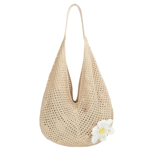 Bolso de Playa de Ganchillo para Mujer, Lightweight Bolso de Hombro de Punto para Mujer Retro, Plegable Bolsa de Punto de Malla de Ganchillo de Verano para la Vida Cotidiana, Shopping y Vacaciones Bolso de Playa de Ganchillo para Mujer, Lightweight Bolso de Hombro de Punto para Mujer Retro, Plegable Bolsa de Punto de Malla de Ganchillo de Verano para la Vida Cotidiana, Shopping y Vacaciones