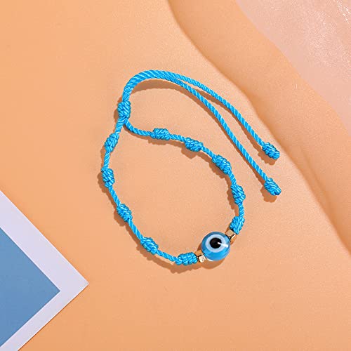 Image of Caiyao Evil Eye Bracelet - Handmade Adjustable Red Black String Knot Lucky Kabbalah Protection Bracelet