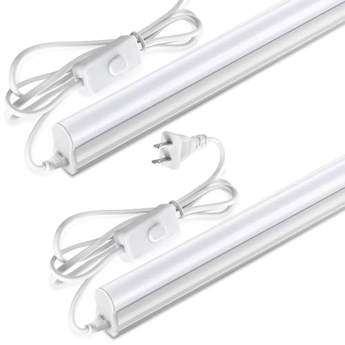 Pak LED Shop Lights, 4FT T5 Integrated Utility Fixture, 2300LM 6500K Cool White, 20W Energy Efficient Linkable LED Tube Lights for Garage, Workshop, B