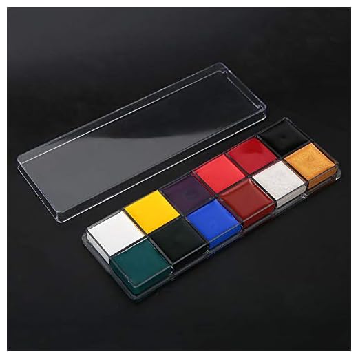 12 färger ansiktsfärg kit för barn, Halloween smink kit, oljemålning pigment smink verktyg, ansiktsfärger säker för känslig hud (12 färger oljefärg)
