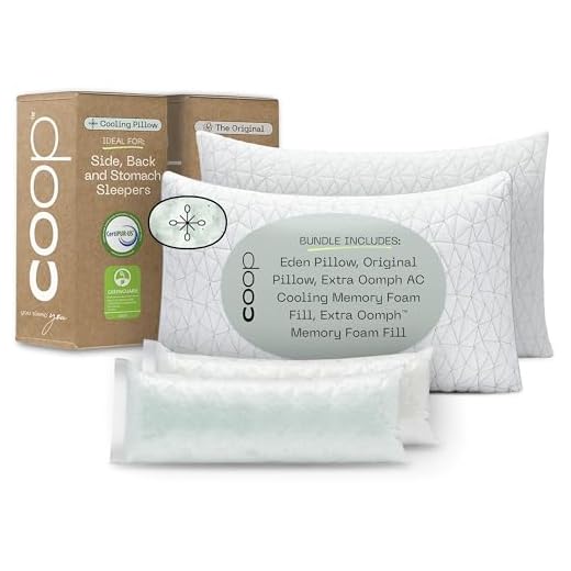 Coop Home Goods - Coop Home Goods - Premium Adjustable Loft Pillow & Eden Shredded Memory Foam Pillow Bundle - Queen