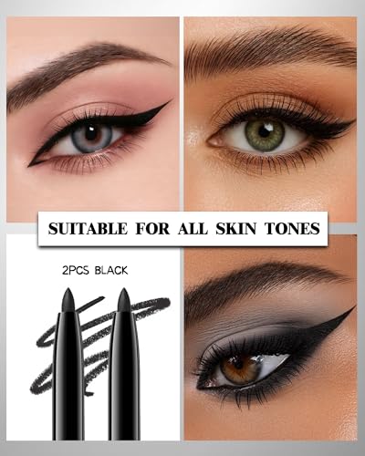 Delineador en gel negro resistente al agua, pack 2 miniatura 2