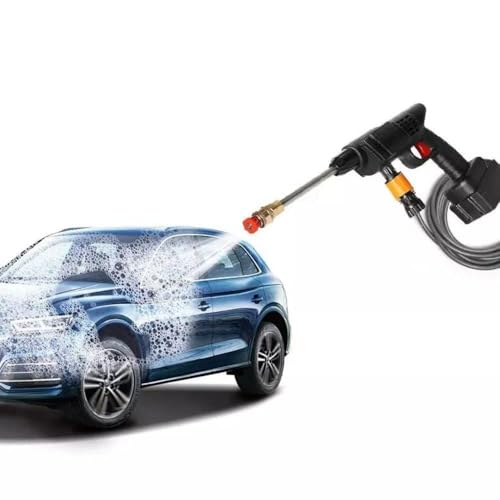 Image of Revin Enterprise Double Bettery Portable Wireless Pressure Washer Gun 48V 12000mah High Pressure Water Gun for Car Wash Bike Washing Cleaning, Adjustable Nozzle and 5M Hose Pipe (Double BETTERY).