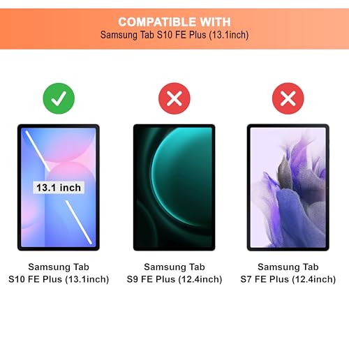 Image of CEDO Tri-Fold for Samsung Tab S10 FE Plus (13.1 in) Smart Case Flip Cover with Multi Viewing Angles Stand | Pencil Holder | Heat Dissipation | TPU Backcover (Black)
