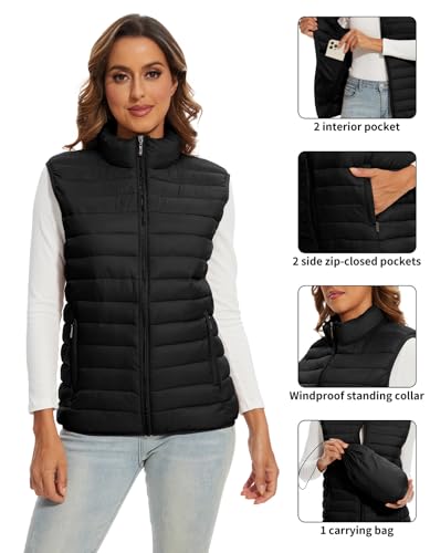 Women's Lightweight Water-Resistant Packable Puffer Vest Sleeveless Quilted Puffer Vest Outerwear3