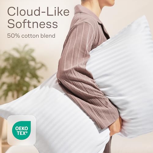 Set of 12 Pillow Protectors with Zipper Standard Size - 100% Resistant to Stains, Dust & Dirt - Washable Covers for Increased Pillow Lifespan