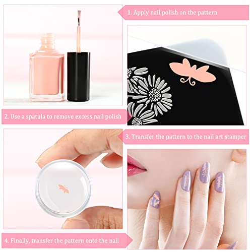 6 Pieces Nail Art Stamper Supplies Clear Silicone Stamping Jelly With Scraper Transparent French Tip Nail Stamp Art Manicure Nail Stamping Tool Kit Soft Stamper Printer For Diy Accessories Nail Decor #TOP3