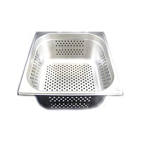 GN 2/3 Gastronormbehälter GN-Behälter Edelstahl 9,5 Liter Tiefe 150mm gelocht Cover