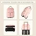 Arcoyard Underseat Carry On Luggage with Wheels, Airline Approved Personal Item Bag, Multiple Compartment Travel Carry-On with Leather Handle, Soft Side Lightweight Rolling Suitcase for Women, Pink, L