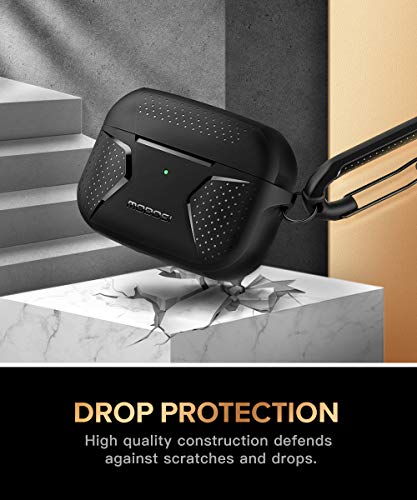 MOBOSI-Net-Series-Silicone-Airpods-Case-Cover-for-AirPods-Pro-Full-Body-Rugged-Protective-with-Carabiner-Compatible-with-Airpods-Pro-Wireless-Charging-Case-Front-LED-Visible