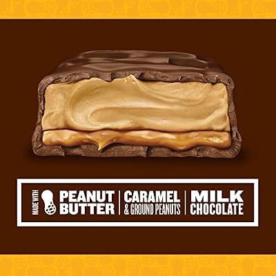 Creamy SNICKERS Peanut Butter Single Size Square Candy Bars,1.4 Ounce (Pack of 24)