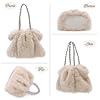 EVEOUT Plüsch Schultertasche Damen Elegante Kunstfell Handtasche Große Weiche Flauschige Pelzige Umhängetasche für Herbst und Winter #3